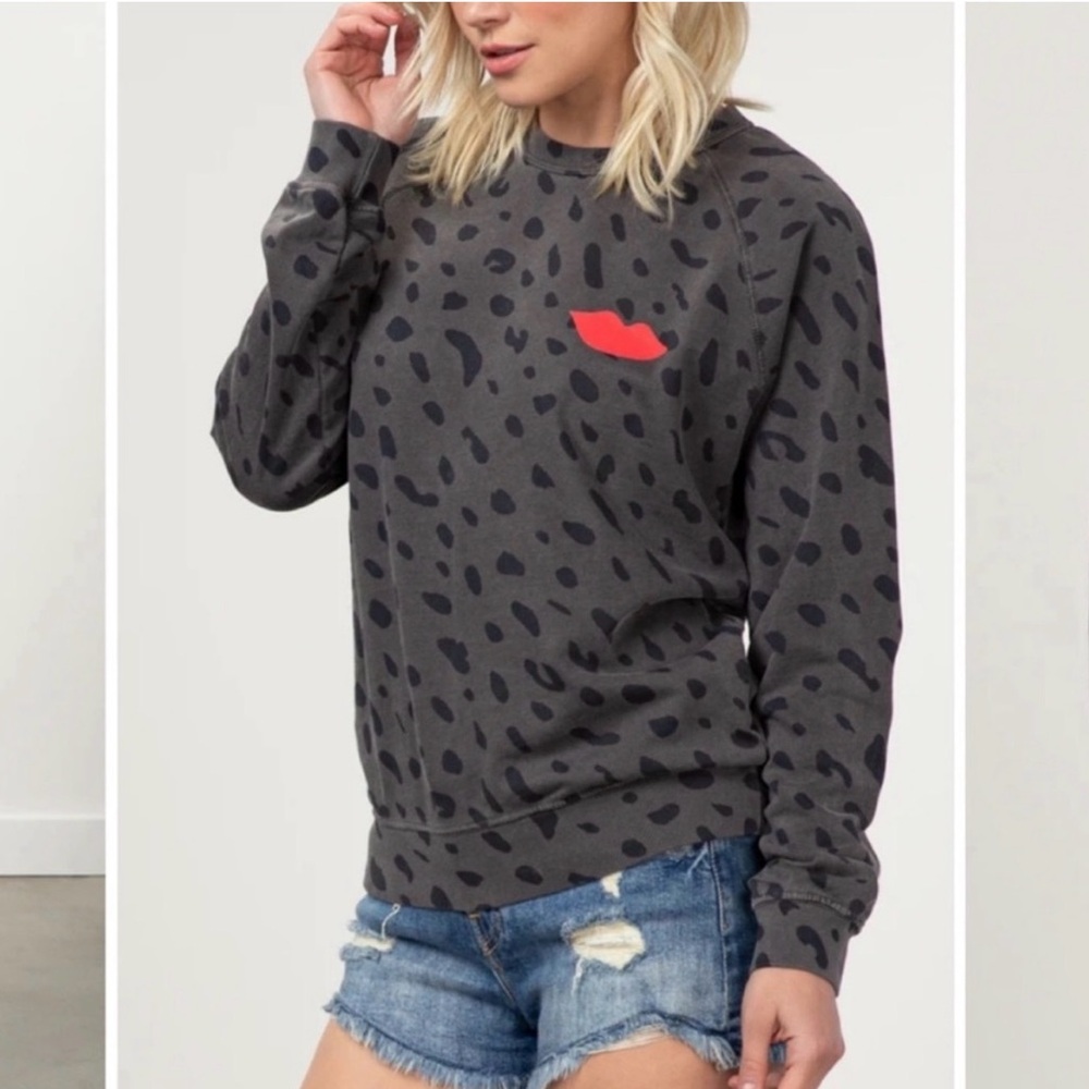 Clare V Gray and Red Women's Sweater